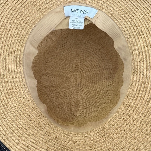 Woman's Nine West Tan and Black Women's Floppy Hat. - Picture 4 of 7
